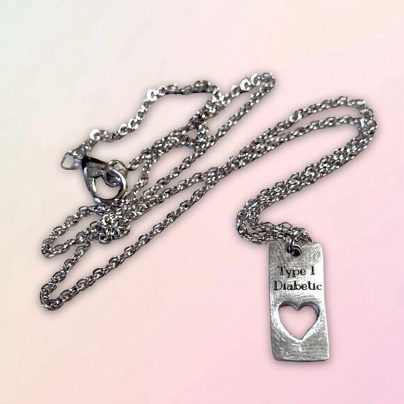 Medical Alert, Dainty T1D Necklace & Charm Set, One Size - Picture 1 of 11